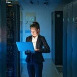 MSP in a data service room helping clients with business operations